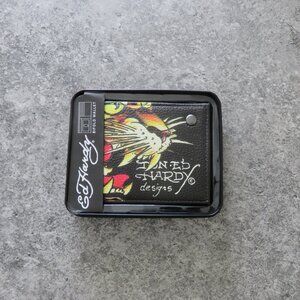 (#L-206)  Ed hardy Men's Black Bifold Wallet